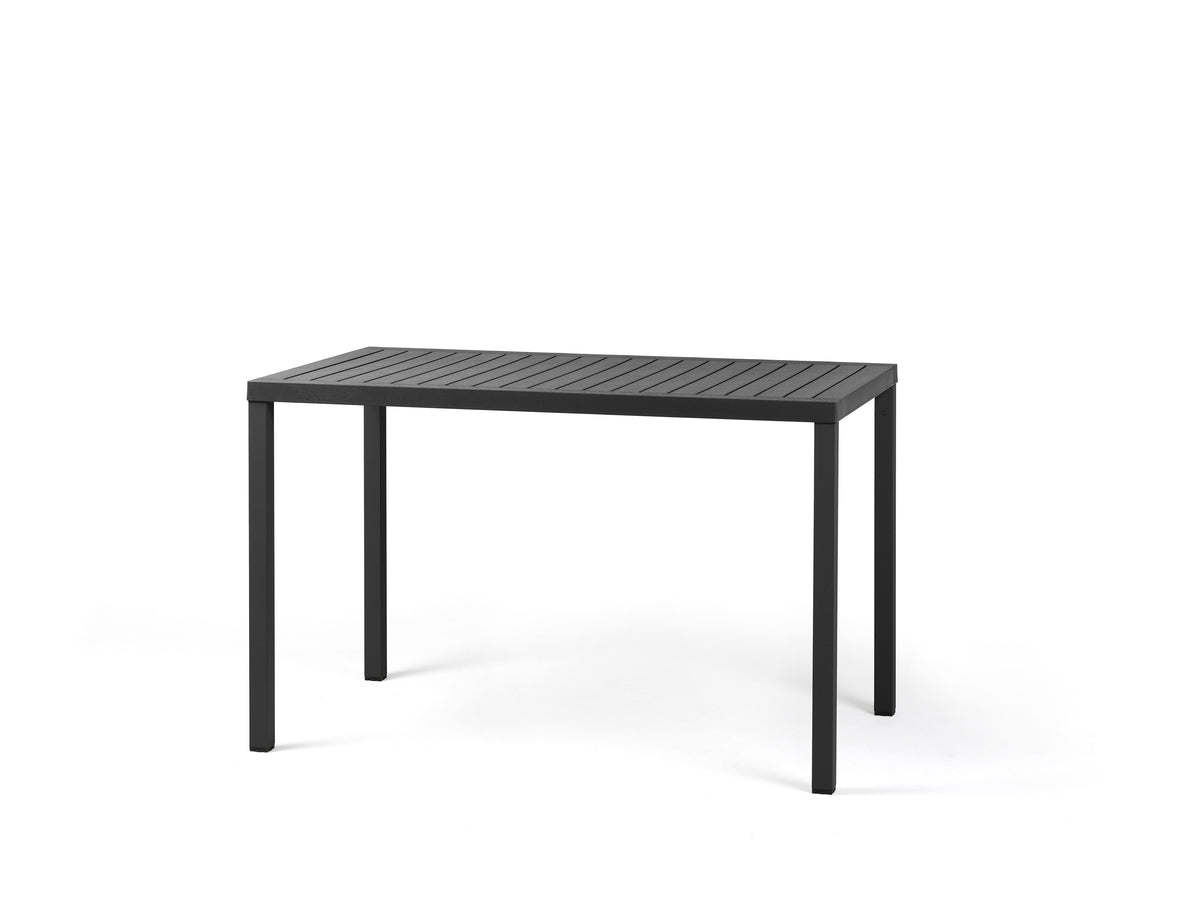 Mesa para Terraza Cube 120x70 cm bCasual color Grafito — vista de tres cuartos — fondo blanco de estudio — bCasual