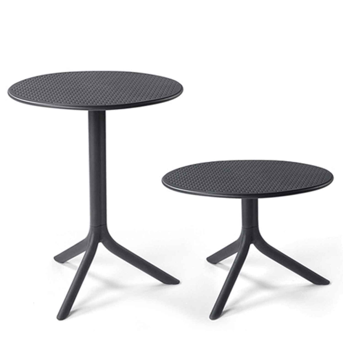 Mesa de Terraza Step Nardi Italia color Grafito — vista de las dos alturas ajustables, mesa alta y mesa baja, sobre fondo blanco de estudio — bCasual