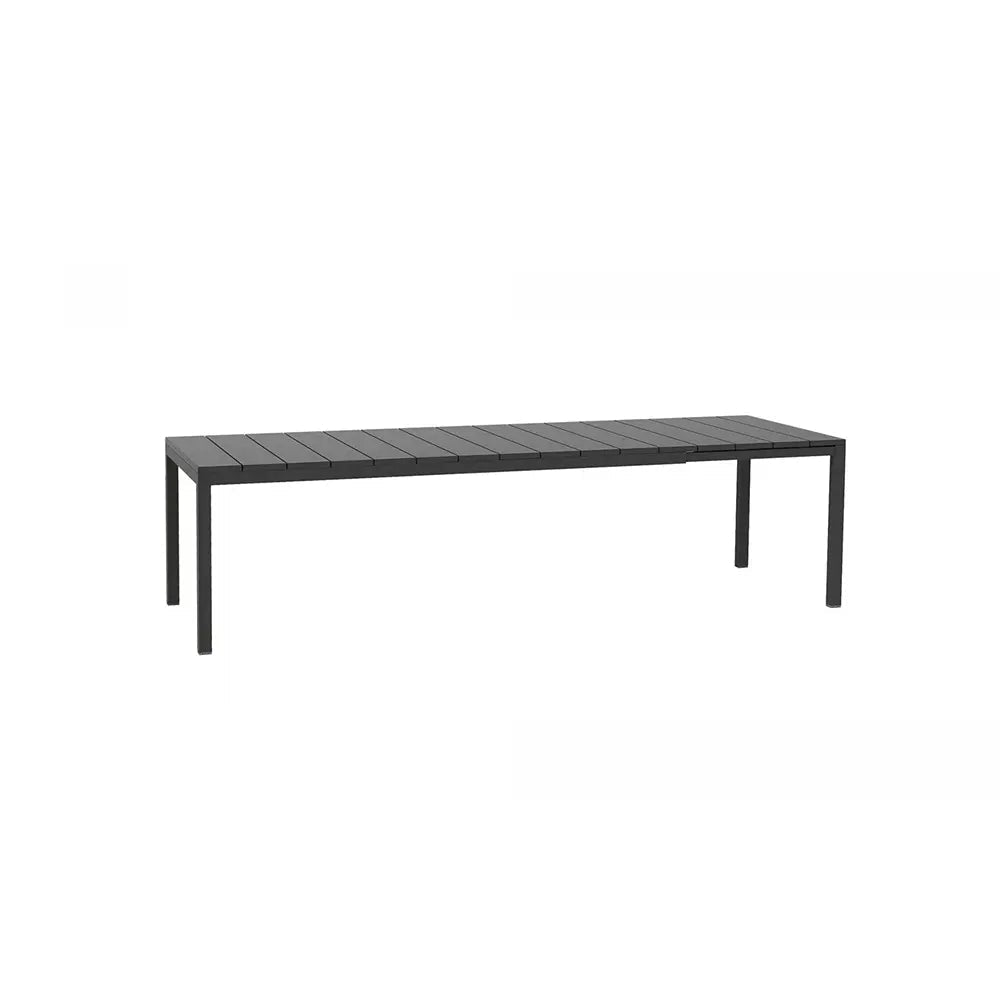 Mesa Rio 210 Extensible a 280 bCasual color Grafito — extendida, vista de tres cuartos — fondo blanco de estudio — bCasual