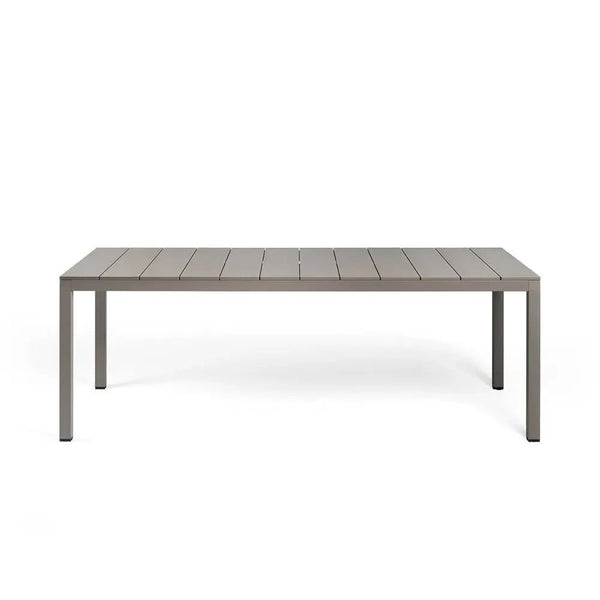 Mesa Rio Aluminio Fija 210 Nardi Italia color Tortora — vista frontal sobre fondo blanco de estudio — bCasual