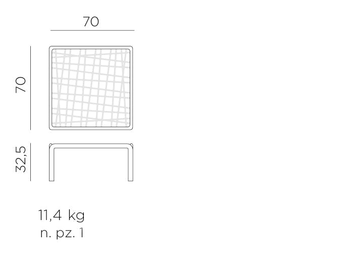 Mesa Komodo con Vidrio de Centro para Terraza - Nardi Italia - bCasual -4036802501