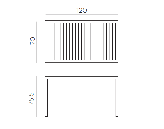 Mesa para Terraza Cube 120x70 cm - Nardi Italia - bCasual -4765202000