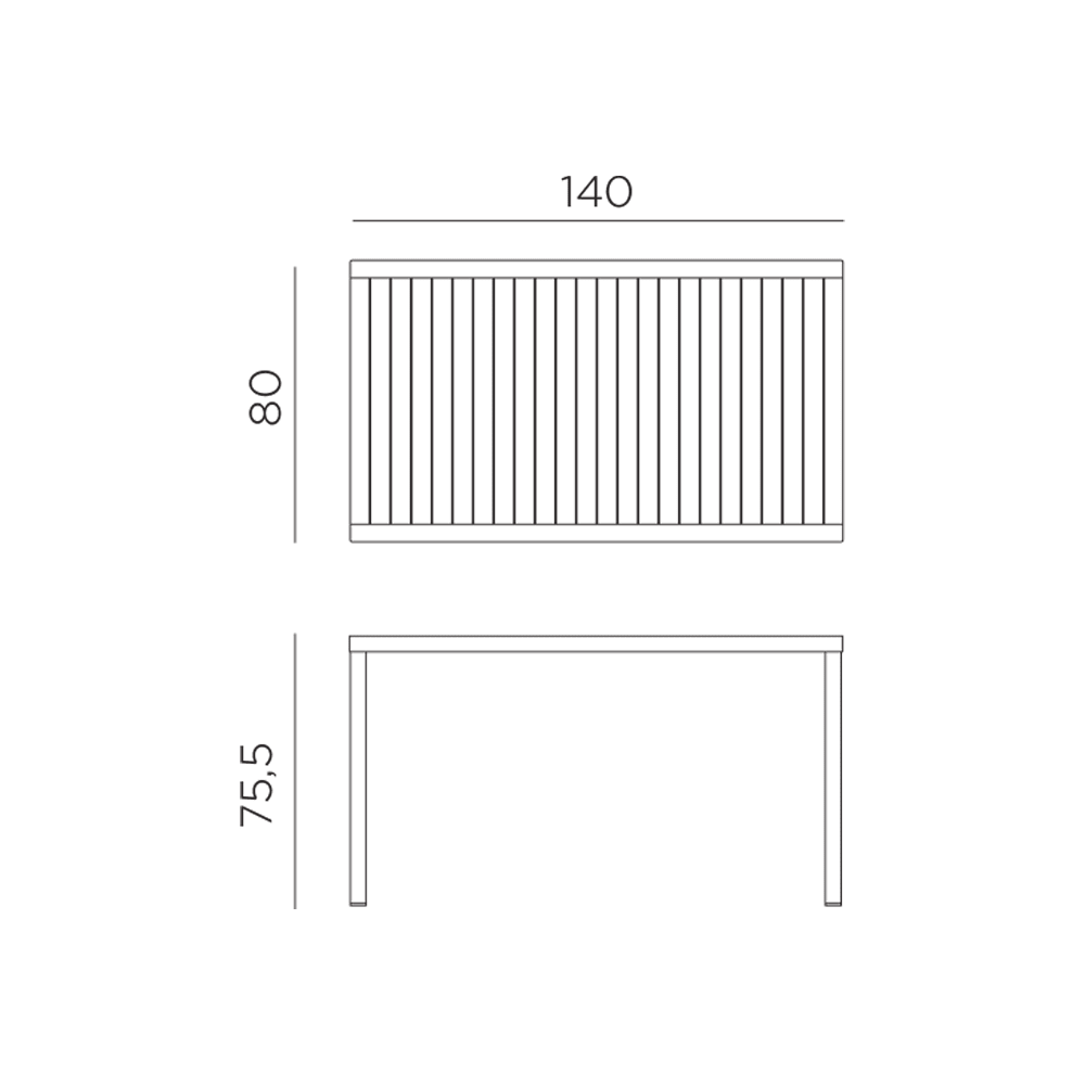 Mesa para Terraza Cube 140x80 cm - Nardi Italia - bCasual -4775202000