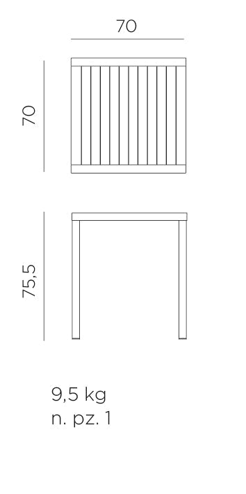 Mesa para Terraza Cube 70x70 - Nardi Italia - bCasual -4785202000