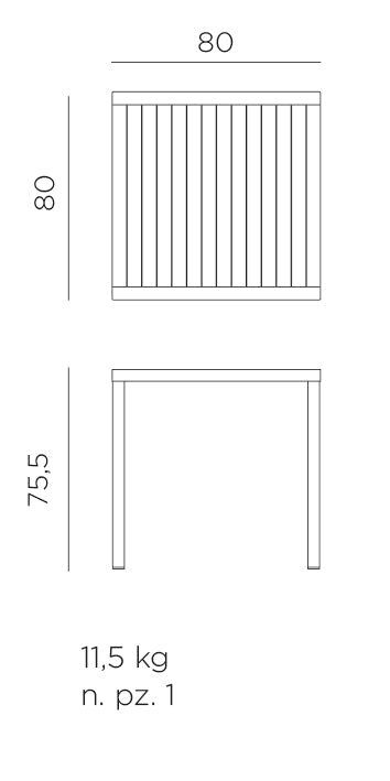 Mesa para Terraza Cube 80x80 cm - Nardi Italia - bCasual -4805202000