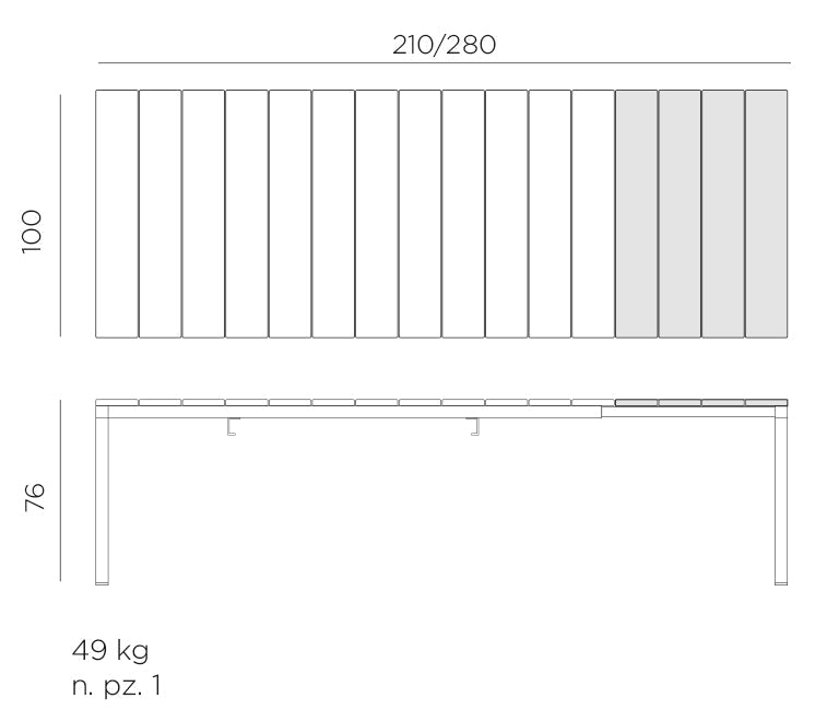 Mesa Rio 210 Aluminio Extensible a 280 - Nardi Italia - bCasual - 4885910000