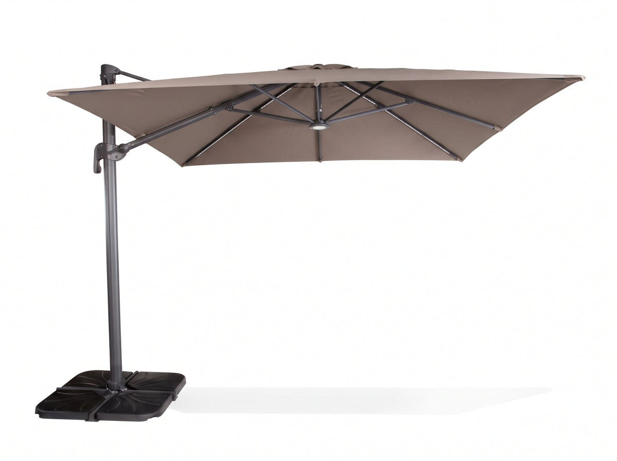 Quitasol Oslo 2,5 × 2,5 Negro LED – Incluye base - bCasual -OSLOLED25T