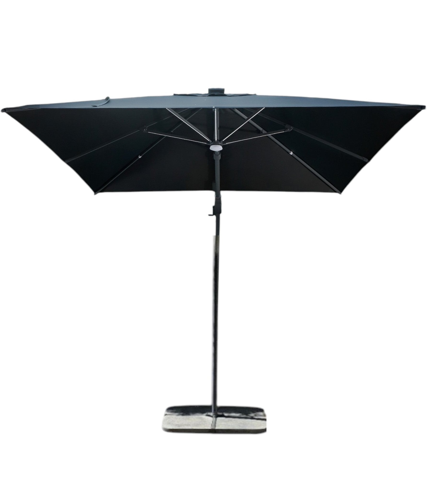 Quitasol Oslo 3×3 Negro LED – con Cruceta