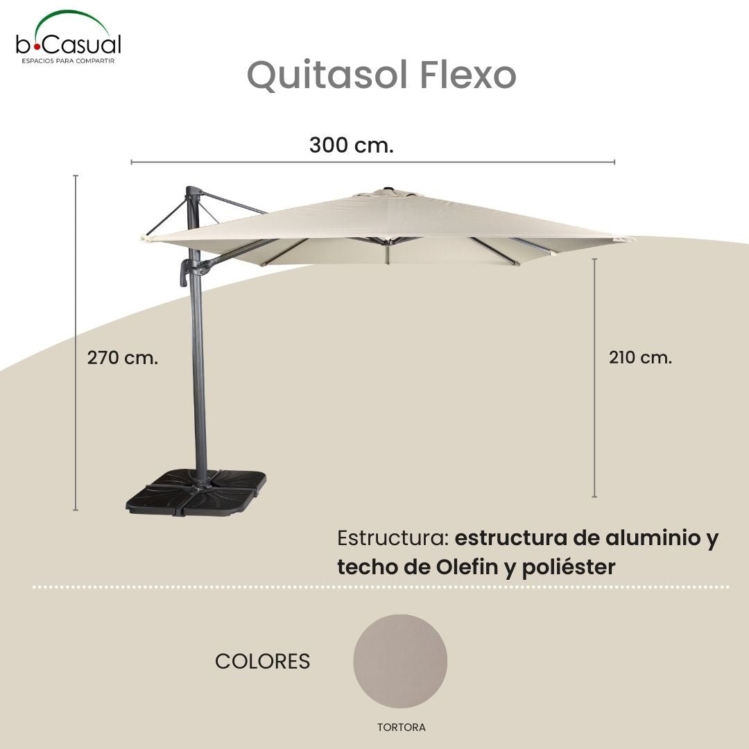 Quitasol para terraza Flexo con cruceta – Incluye base - bCasual - 944579067