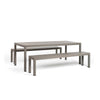 Set de Mesa + Bancas para comedor Rio 210 Aluminio - Nardi Italia