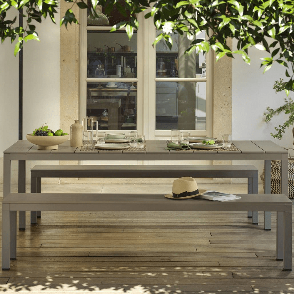 Set de Mesa + Bancas para comedor Rio 210 Aluminio - Nardi Italia - bCasual - 4905010000