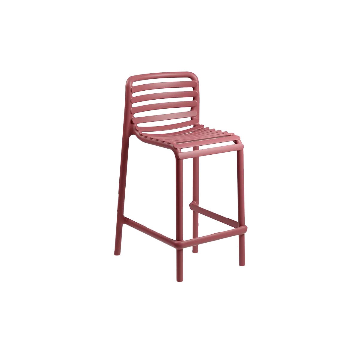 Taburete Doga 65 cm Nardi Italia color Marsala — vista de tres cuartos sobre fondo blanco de estudio — bCasual
